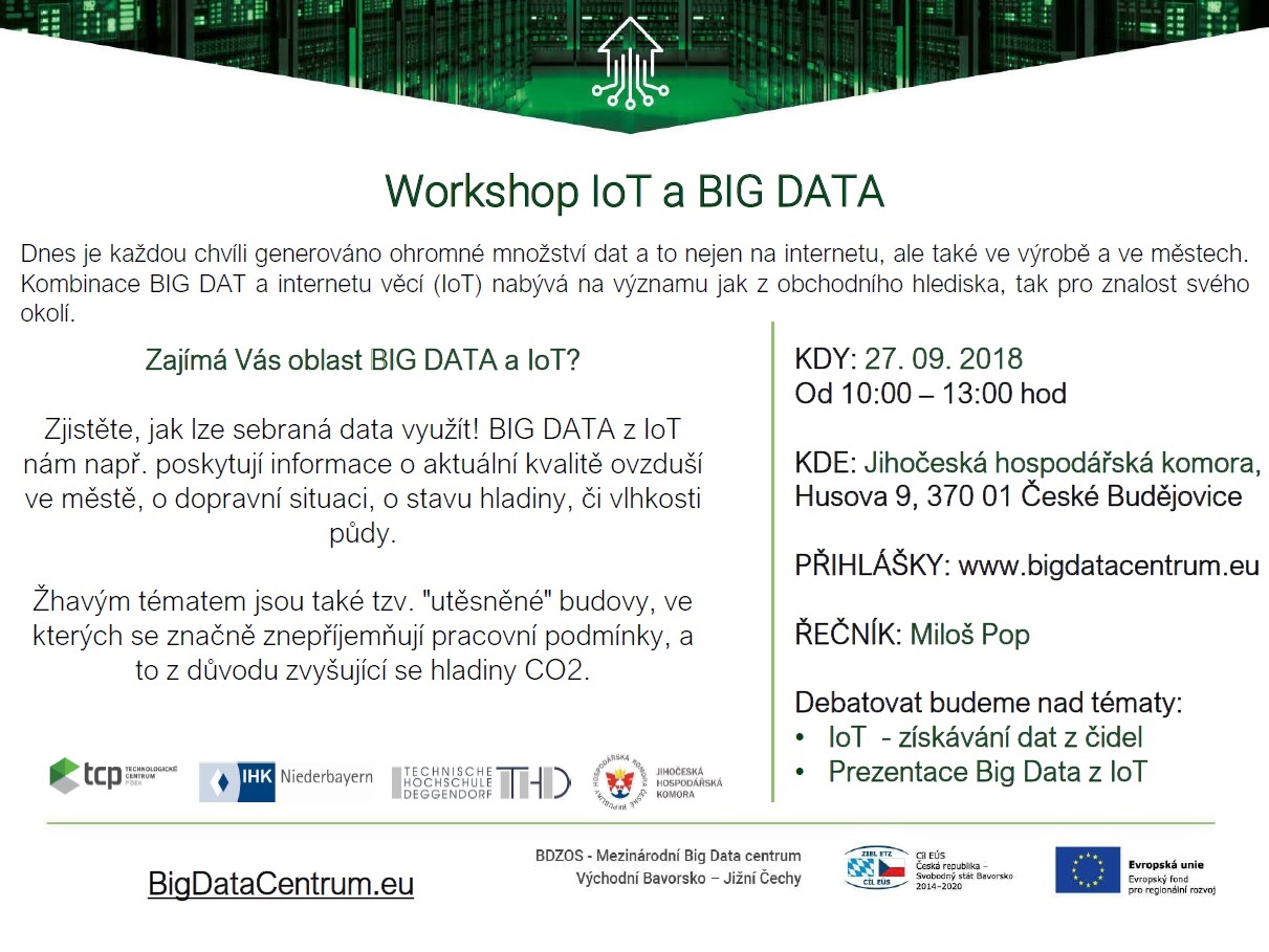 pozvánka na Workshop IoT a Big Data