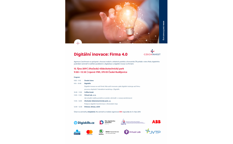 Seminář DIGITÁLNÍ INOVACE: FIRMA 4.0