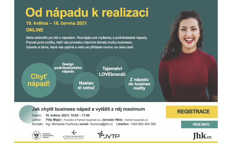 Série webinářů Od nápadu k realizaci přiblíží nabídku pro začínající podnikatele v jižních Čechách