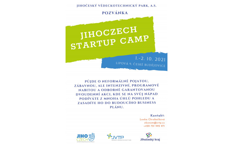 Jihoczech Startup Camp nově v JVTP !