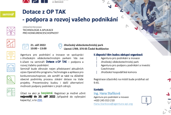 Informační den k dotacím pro podnikatele v novém programovacím období