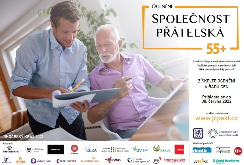 Soutěž o ocenění „Společnost přátelská zaměstnávání osob 55+"