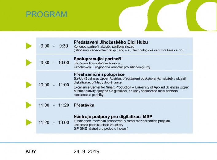 Seminář Podpora digitalizace v malých a středních podnicích