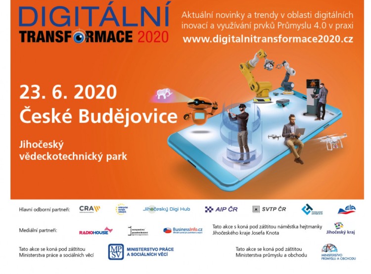 Pozvánka na akci DIGITÁLNÍ TRANSFORMACE CZ 2020