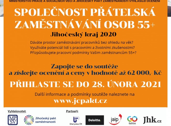 Prodloužení termínu příjmu žádostí do soutěže o ocenění „Společnost přátelská zaměstnávání osob 55+"