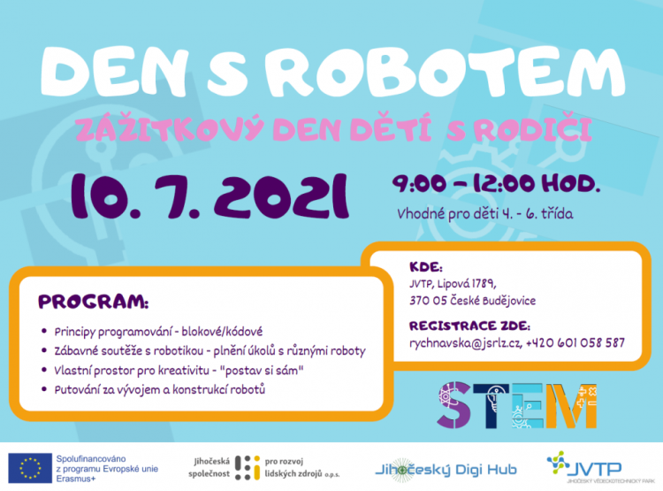 JVTP zve na DEN S ROBOTEM - zážitkový den dětí s rodiči