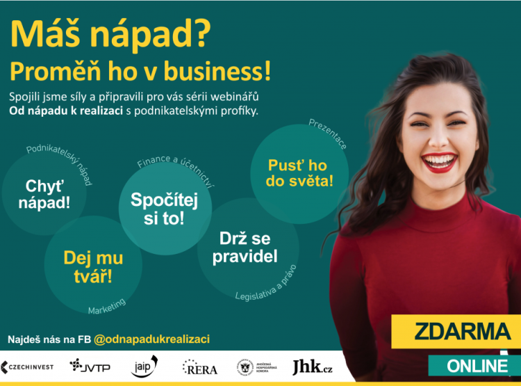 Zahajujeme další sérii webinářů  pro podnikavé "Od nápadu k realizaci"