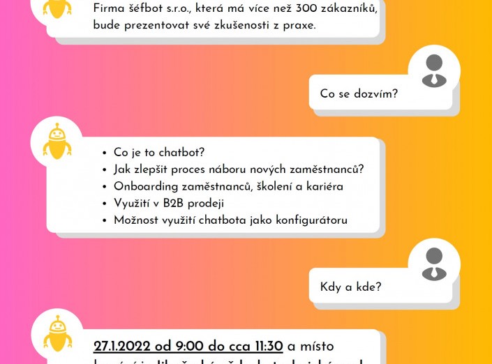 Přijď do JVTP a digitalizuj svoji firmu pomocí CHATBOTA