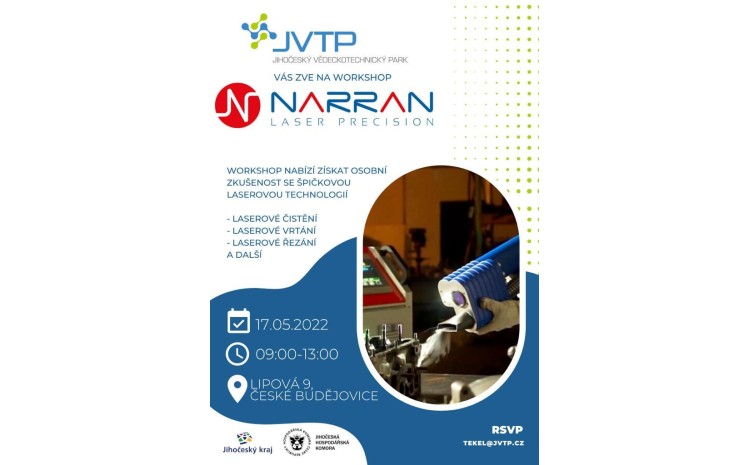 Pozvánka do JVTP na Workshop s ukázkami laserových technologií