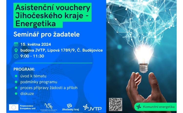 Seminář pro žadatele o Asistenční vouchery Jihočeského kraje - Energetika