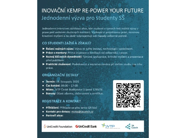 INOVAČNÍ KEMP RE-POWER YOUR FUTURE: Jednodenní výzva pro studenty SŠ