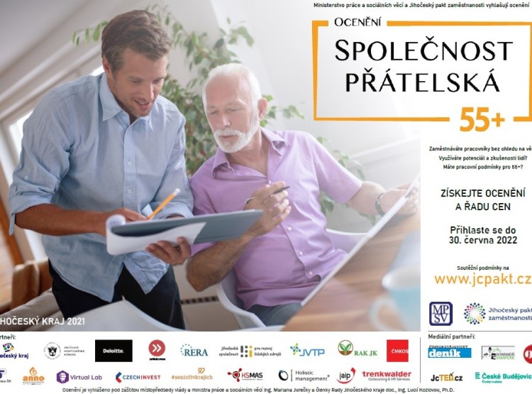 Soutěž o ocenění „Společnost přátelská zaměstnávání osob 55+"