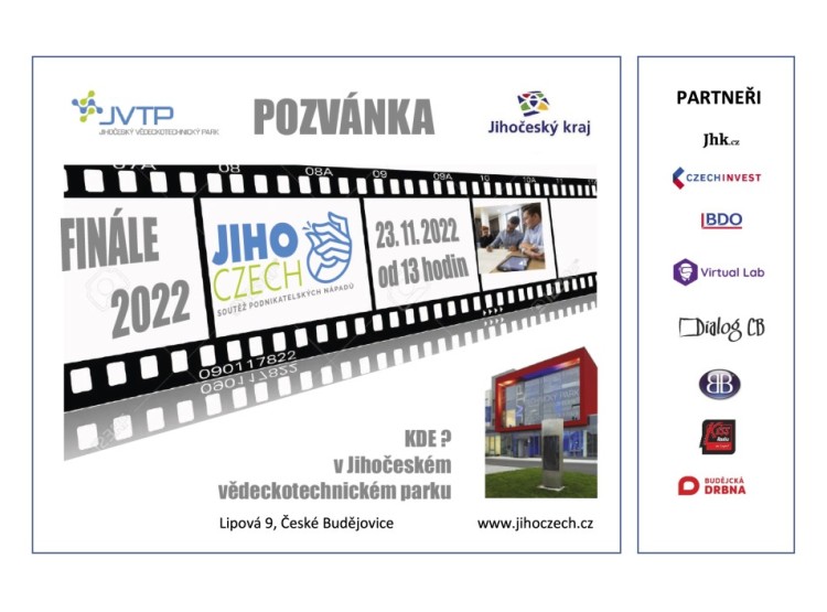 POZVÁNKA NA FINÁLE 5. ROČNÍKU SOUTĚŽE JIHOCZECH, JIŽ 23. LISTOPADU!