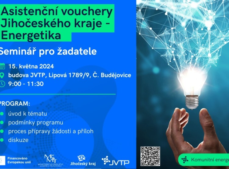 Seminář pro žadatele o Asistenční vouchery Jihočeského kraje - Energetika