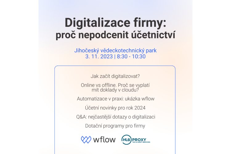 Pozvánka na oborovou snídani k tématu Digitalizace účetnictví