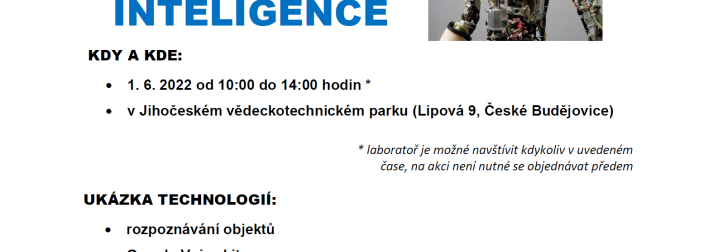Pozvánka do JVTP na Den otevřených dveří laboratoře technologií umělé inteligence
