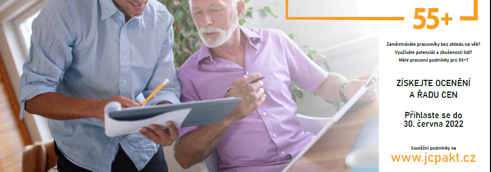 !! Prodloužení termínu přihlášení do třetího ročníku soutěže Společnost přátelská zaměstnávání 55+!!