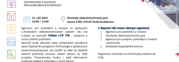 Informační den k dotacím pro podnikatele v novém programovacím období