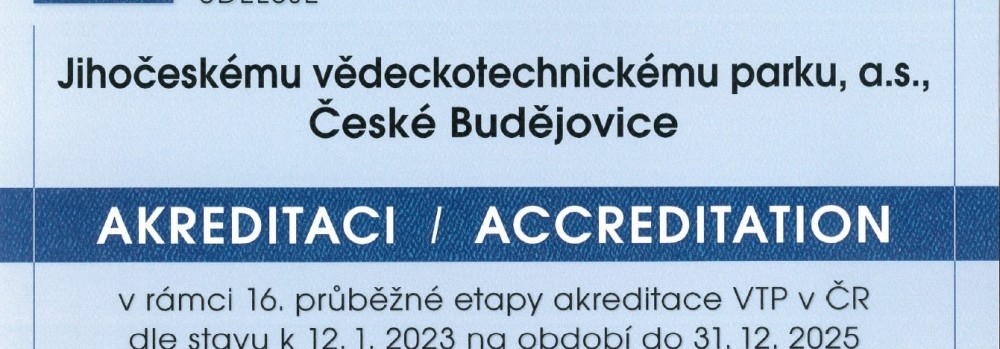 JVTP získal akreditaci od SVTP ČR do konce roku 2025