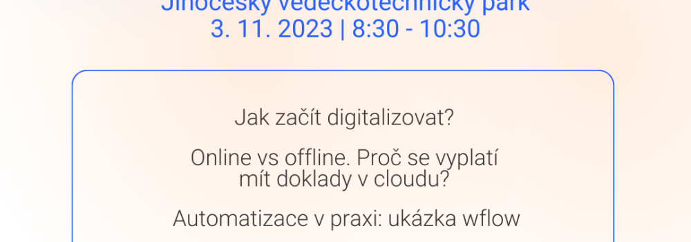 Pozvánka na oborovou snídani k tématu Digitalizace účetnictví